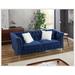 Rosdorf Park Georga 2 - Piece Living Room Set Velvet in Blue/Brown | 32.28 H x 68.9 W x 35.43 D in | Wayfair Living Room Sets