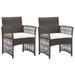 vidaXL Patio Chairs 2 Pcs Outdoor Patio Dining Chair with Cushions Poly Rattan