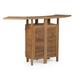 Ash & Ember Grade A Teak Folding Bar Table Two Tier Cabinet with Folding Panels Indoor Outdoor Solid Wood Patio Furniture Tightly Spaced Slats Weather Resistant Bar Furniture