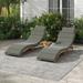 Outdoor Folding Chaise Lounge Chair Set Adjustable Reclining Chaise with Cushions and Table