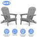 Smuxee 4Pcs Adirondack Chair Set Folding Wood Outdoor Chair Patio Gray