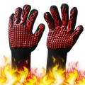 Barbecue Gloves with Silicone -slip Stripe Heat Proof Oven Gloves 500~800â„ƒ Heat Resistant Grill Gloves for Barbecue Garden Grilling Kitchen Cooking Welding