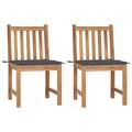 vidaXL 1/2/4/6/8x Solid Wood Teak Patio Chairs with Cushions Multi Colors