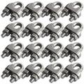 16 Pack 1/4 Inch M6 Wire Rope Cable Clip Clamp 304 Stainless Steel Wire Rope Clip U Bolt Saddle Fastener.