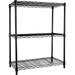 Simple Deluxe Adjustable Shelves Wire Shelving Unit W/Liner Metal Steel Storage Shelving 3-Tier no Wheel Black