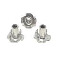 T-NUT Stainless Steel 1/4-20x9/16 4 Prong Tee Nuts (1/4-20 Thread 9/16 Barrel Length) 18-8 Stainless - (25) Pieces