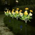 SDJMa Solar Garden Lights Solar Lotus Flower Lights Solar Lights Outdoor for Garden Patio Yard Decoration 7 Color Changing Solar Decorative Lights Larger Solar Panel