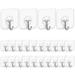 Wall Hooks 13lb(Max) Transparent Reusable Seamless Hooks Waterproof and Oilproof Bathroom Kitchen Heavy Duty Self Adhesive Hooks 12 Pack