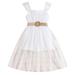 Tosmy Toddler Girls Clothes Summer Fly Sleeve Solid Lace Princess Dress Dance Party Dresses Clothes Party Dresses