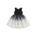 Frobukio Kids Girls Princess Dress Stars Sequins V-Neck Tiered Tulle Dress Summer Pageant Party Prom Dress