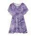 Tosmy Toddler Girls Dress Ruffle Sleeve Chiffon Bow Swing Pleated Tie Dye Print Wedding Party Princess Dresse Party Dresses