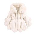 Lovskoo 2024 Toddler Girls Cape Coat Plush Blend Hoodie Capes Ponchos Children Solid Color Thicken Plush Cute Keep Warm Winter Hoodie Pompom Thick Coat Cloak Toddler Girls Baby Clothes White