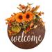 Fall Welcome Sign Front Door Halloween Wreath Decor Porch Harvest Autumn for Wall Thanksgiving Door Hanger Sunflower Entry Way Porch Home Decor Decorative Rustic Wooden Sign Outdoor Chirstmas Xmas