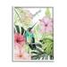 Stupell Industries Hummingbird Tropical Hibiscus Animals & Insects Painting White Framed Art Print Wall Art