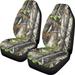 Pzuqiu 2 Piece Car Seat Cover Front Seats Only Car Accessories Camouflage Buck Hunting Forest Vehicle Seat Protector Car Mat Covers Breathable Bucket Seat Covers for SUV Car Truck Sedan