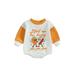 Toddler Infant Baby Girl Boy Halloween Outfit Pumpkin Sweatshirt Oversized Onesie Bubble Romper Sweater Clothes