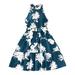 Girls Summer Dress Halter Neck Floral Summer Casual Sundress Swing Party Dresses Baptism Dresses for Baby Girls Girls Lace Dress Ballgown for Wedding Party