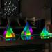 MODIRNATION Pyramid Modern Table Lamp Simplistic and Innovative Design Colorful Transparent LED Desk Light Unique Warm Decorative Night Light 3D Acrylic Home Decor