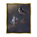 Stupell Industries Bird Perched Floral Seed Pods Animals & Insects Painting Gold Floater Framed Art Print Wall Art