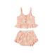 Sunisery Toddler Baby Girl Summer Clothing Floral Strap Ruffle Top and Shorts Set 2 PCS Outfits