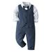 LAPAKIDS Toddler Boy Formal Outfits 3PCS Kids Boy Gentleman Suit Bow Tie Shirt + Vest + Pants Clothes Sets 2-3T