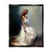 Stupell Industries White Evening Gown Fashion Girl Beauty & Fashion Painting Black Floater Framed Art Print Wall Art
