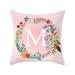 Chaolei Decorative Throw Pillow Covers Pink 26 English Letter Peach Skin Plush Pillow Case Sofa Cushion Cover Home Decoration 45 * 45cm/17.7 * 17.7in for Couch Sofa Bed Living Room Decorations