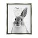 Stupell Industries Rabbit & Toilet Paper Bathroom Animals & Insects Painting Gray Floater Framed Art Print Wall Art