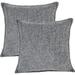 Soft Chenille Textured Pillow Covers With Stitched Edge 22 x 22 inch Set of 2 Heather Grey / Cozy Cushion Covers / Modern Square Pillow Cases / Decorative Luxury Farmhouse Gray Pillow Covers