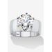 Women's 4 Tcw Round Cubic Zirconia Solitaire Ring In .925 Sterling Silver by PalmBeach Jewelry in Silver (Size 6)