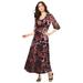 Plus Size Women's Velvet Burnout Dress by Roaman's in Black Floral Burnout (Size 18 W)