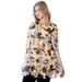 Plus Size Women's Notched V-Neck Tiered Keyhole Tunic by ellos in Multi Abstract Print (Size 12)