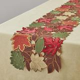 Embroidered Cutout Table Runner by BrylaneHome in Fall Leaves