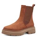 MARCO TOZZI Damen Chelsea Boots zum Reinschlüpfen Plateau, Braun (Nut), 36