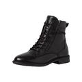 Tamaris COMFORT Damen Stiefeletten zum Schnüren aus Leder Flach Comfort Fit, Schwarz (Black), 36 EU