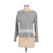 Sweatshirt: Gray Stripes Tops - Women's Size P