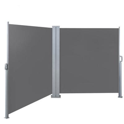 Svita - Doppelseitenmarkise ausziehbar freistehend Sichtschutz 600x160 cm Hellgrau Image