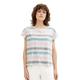 TOM TAILOR Damen 1036891 T-Shirt mit Print, 31980-Petrol Multicolor Stripe, XL