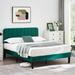 VECELO Height Adjustable Upholstered Bed Frame,Wood Slat, Twin Full Queen Size Bed