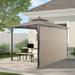 9.8 Ft Patio Gazebo Outdoor Canopy with Extended Side Shed/Awning and LED Light for Garden, Backyard, Poolside, Deck