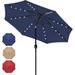 9' Patio Umbrella & Market Umbrella with Solar-powered 32 LED Lighted,Push Button Tilt/Crank