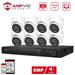 Anpviz 8CH PoE Turret Security Camera System with AI Human/Vehicle Detection 8pcs 8MP PoE Cameras with Mic Smart Dual Light Color Night Vision 4K 8CH NVR for 24/7 Recording
