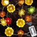 Thanksgiving Pumpkin Acorn Maple Leaf Lights 10ft 30 LED Battery Operated String Lights with Remote Control for Thanksgiving Indoor Outdoor Party Fall Autumn Decorations