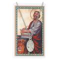 McVan PSD550MR St Mark Prayer Pewter Medal with 24 in. Silver-Tone Chain & Laminated Holy Card Set