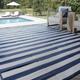 9x12 Waterproof Reversible Plastic Straw Outdoor Rugs for Patios | Also for Camping RV Deck Porch Balcony Camp Patio | Navy Stripes | Size: 8 11 x 11 10