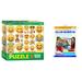 Bundle of 2 |EuroGraphics Joy Emoji (100 Piece) Puzzle + Smart Puzzle Glue Sheets