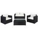 Safavieh Outdoor Living Machie Wicker 4-piece Patio Set Black/Beige