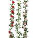 220cm Rose Garlands Artificial Rose Vines Fake Silk Flower Garlands with Greenery Plants Wedding Hanging Flower Vines Garlands for Home Office Wedding Arch Garden Decoration(White 1pcs)