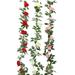 220cm Rose Garlands Artificial Rose Vines Fake Silk Flower Garlands with Greenery Plants Wedding Hanging Flower Vines Garlands for Home Office Wedding Arch Garden Decoration(Red 2pcs)
