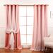 Lark Manor™ Fortuna Brockham Solid Tulle Overlay Room Darkening Grommet Curtain Panels Polyester in Pink | 84 H x 52 W in | Wayfair
